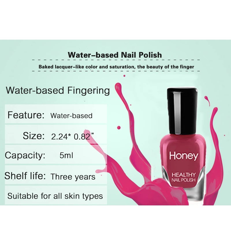 Tophany Non Toxic Nail Polish Set, Easy Peel Off and Fast Dry, Eco Friendly and Organic Water Based Nail Polish for Women, Teens (12 Bottles, 5ML) - Image 5